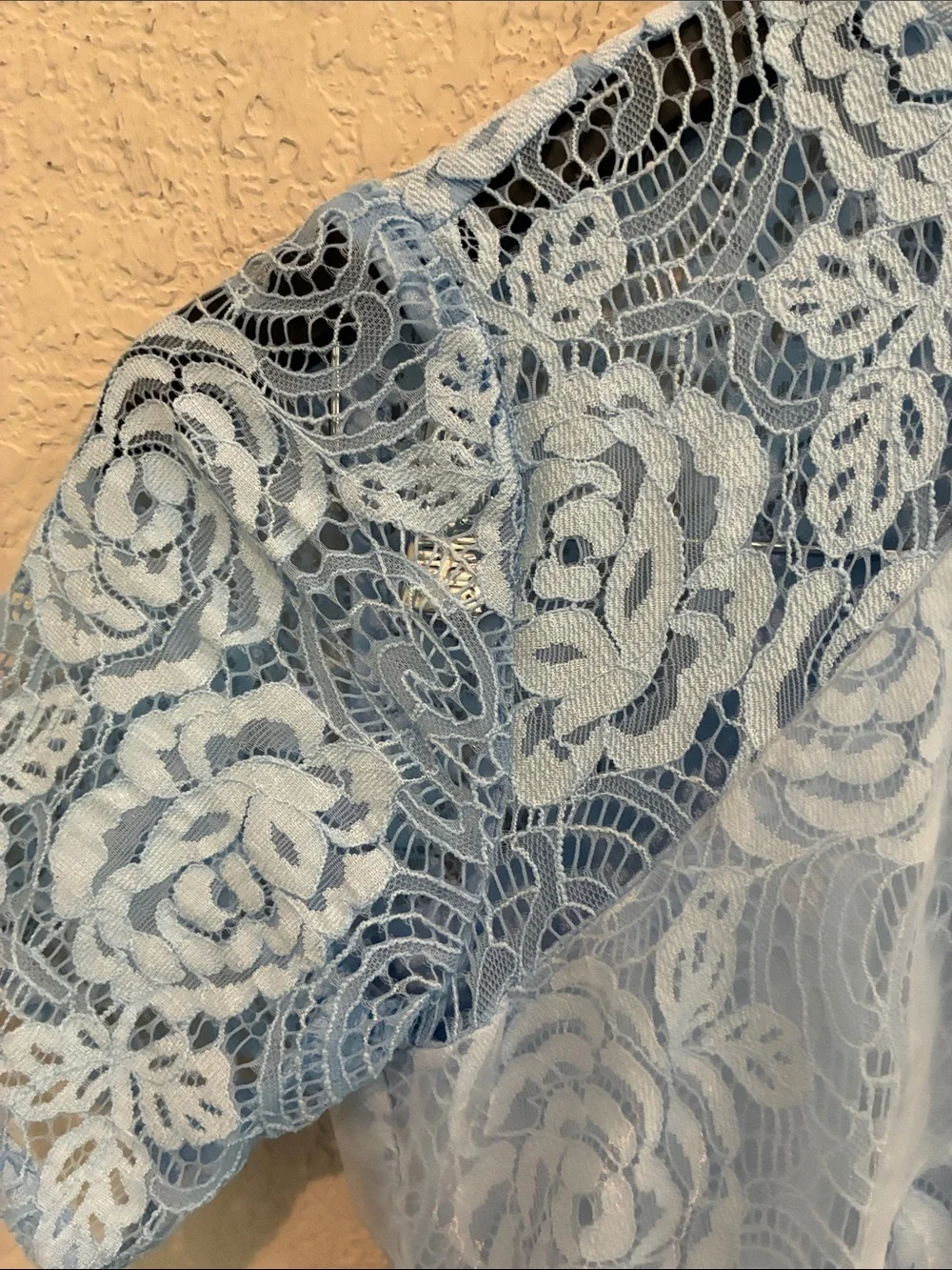Blue Lace Floral Appliqué Girls' Formal Dress